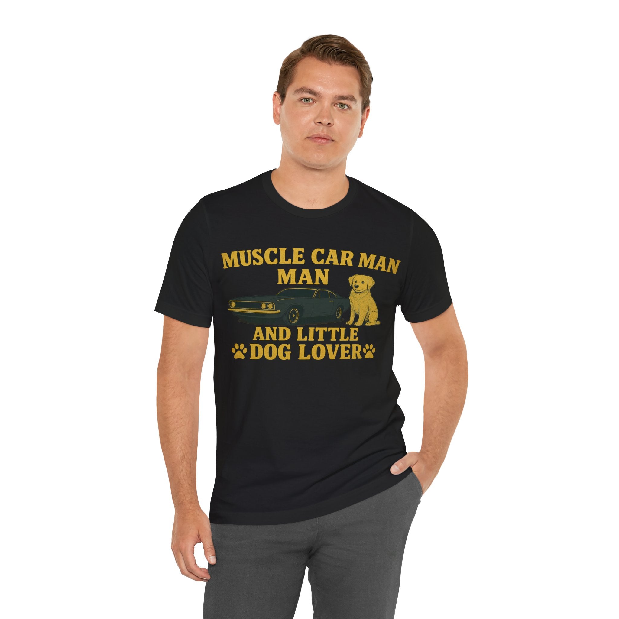 Muscle Car Man & Little Dog Lover Tee