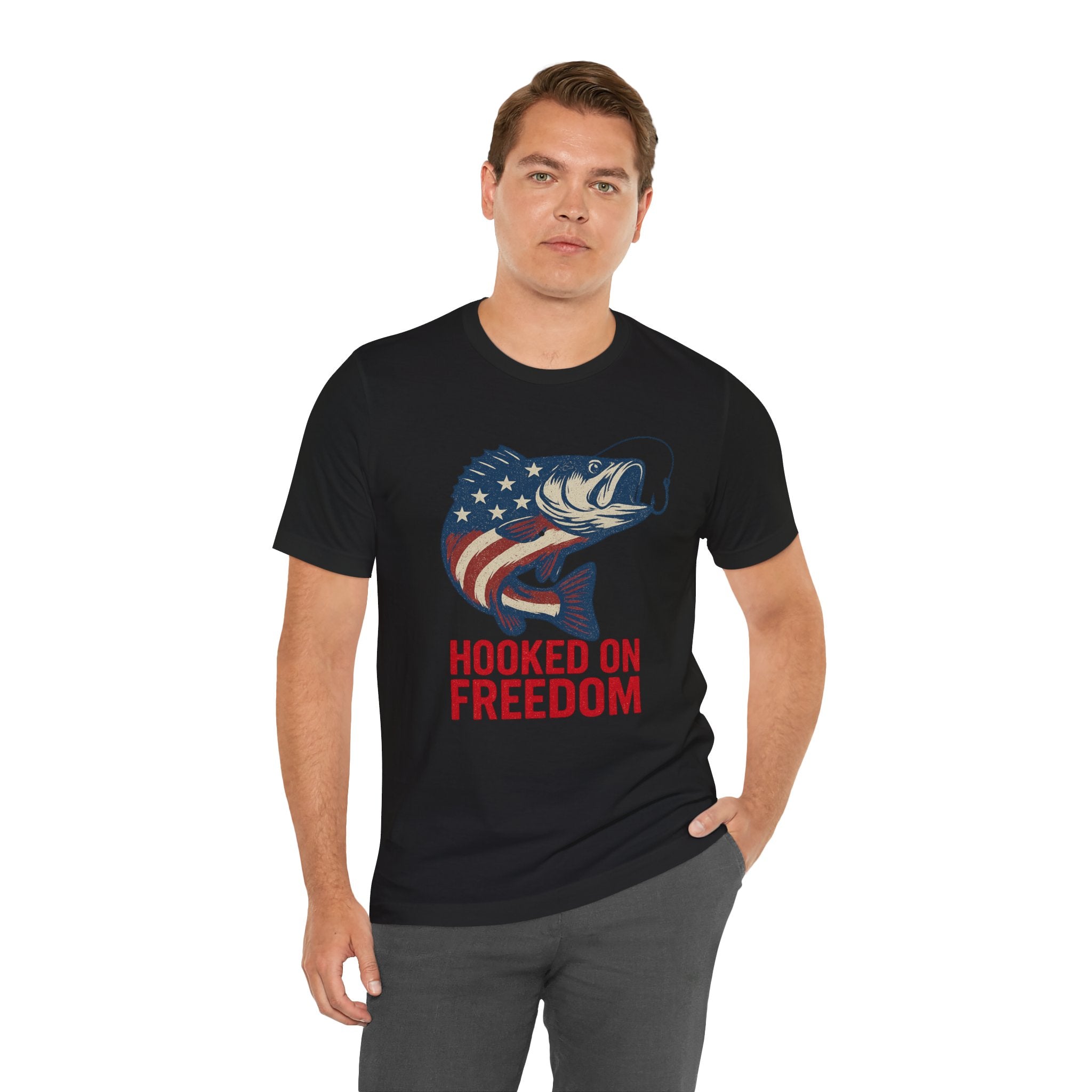 Hooked on Freedom – Men's Fishing Tee