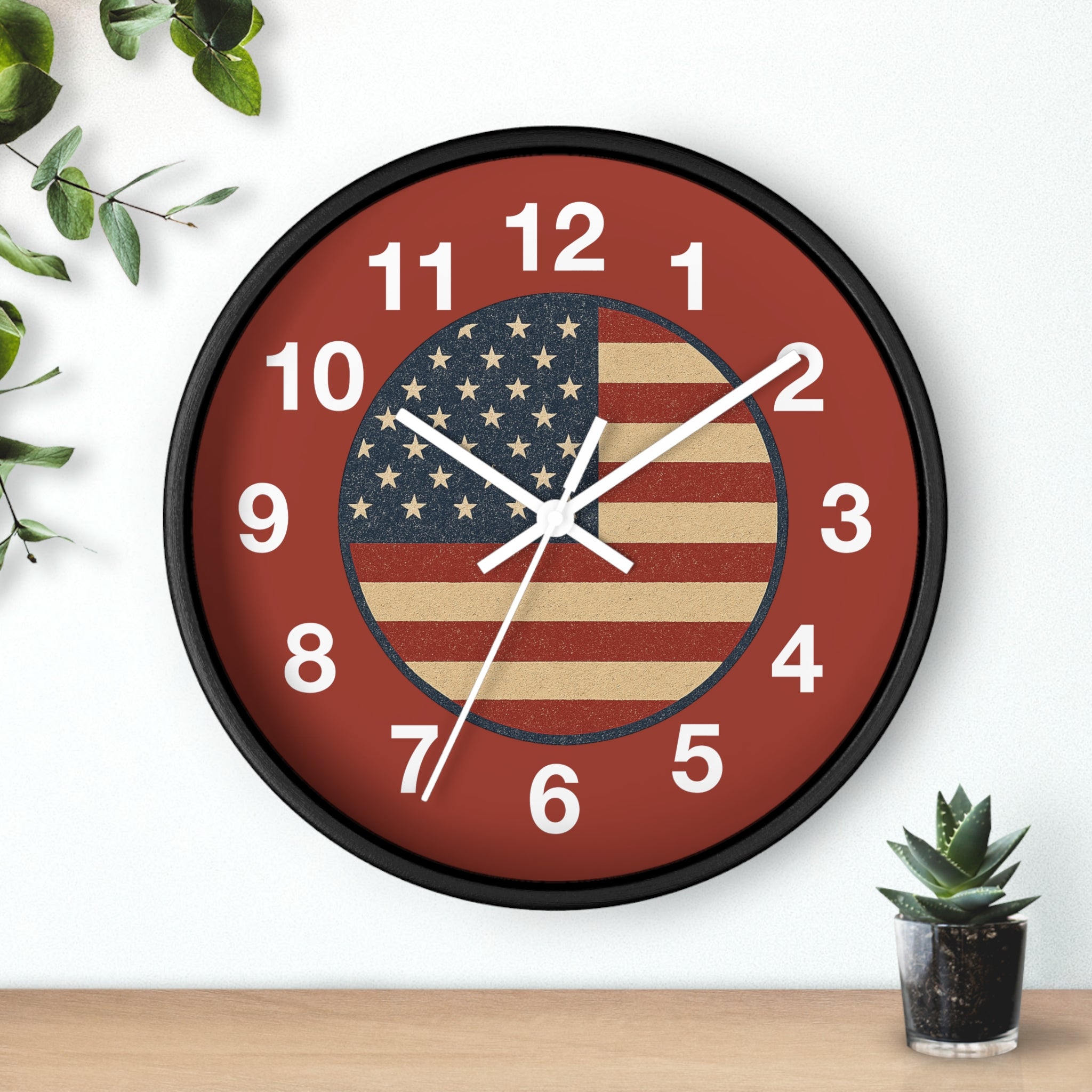 Freedom Time – Vintage American Flag Wall Clock