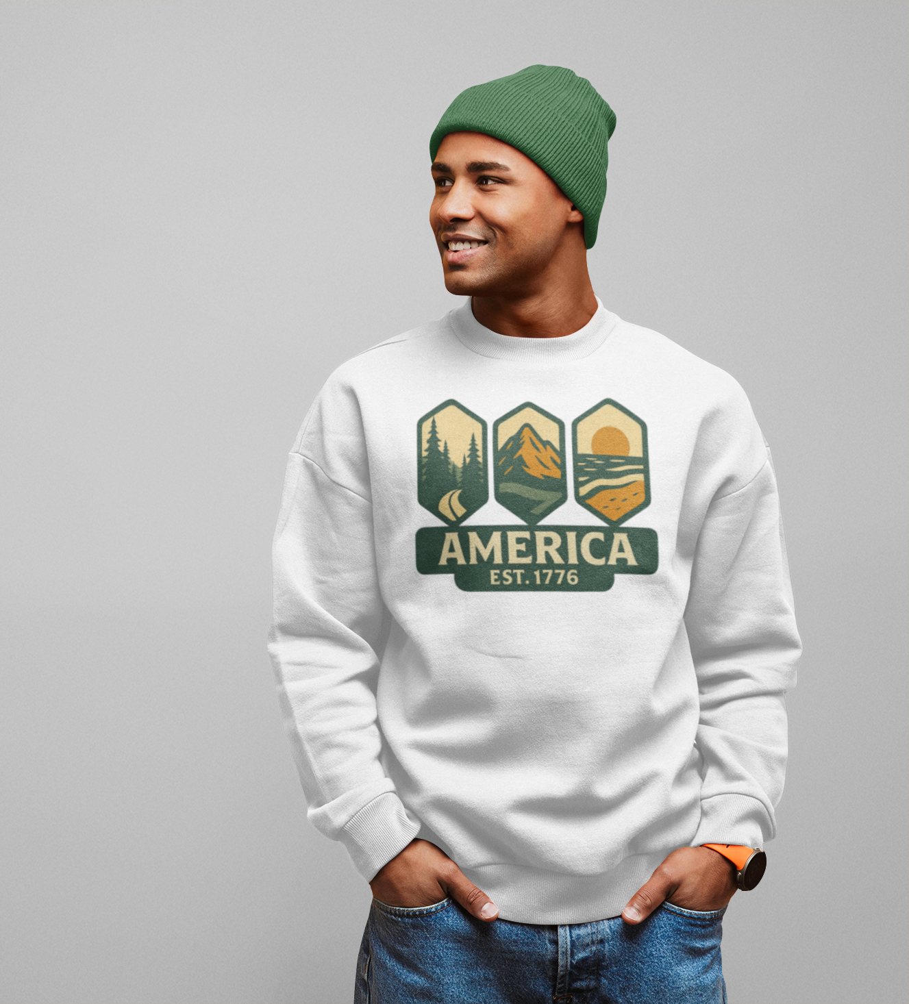 America Est. 1776 – Heritage Outdoors Crewneck