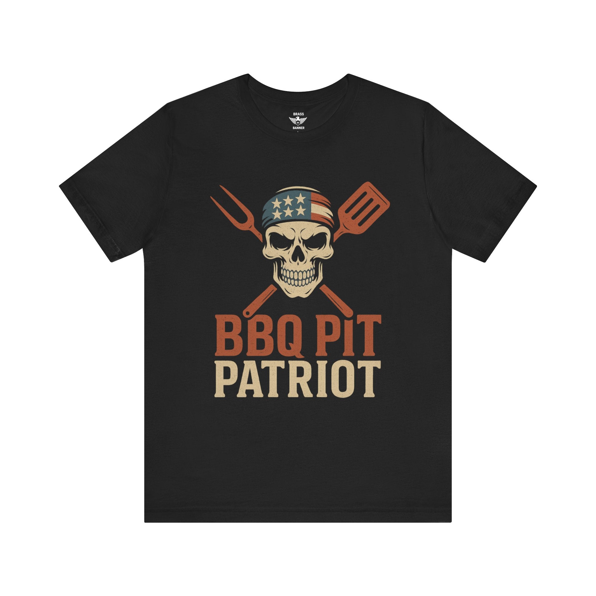 BBQ Pit Patriot – Skull & Spatula Grilling Tee