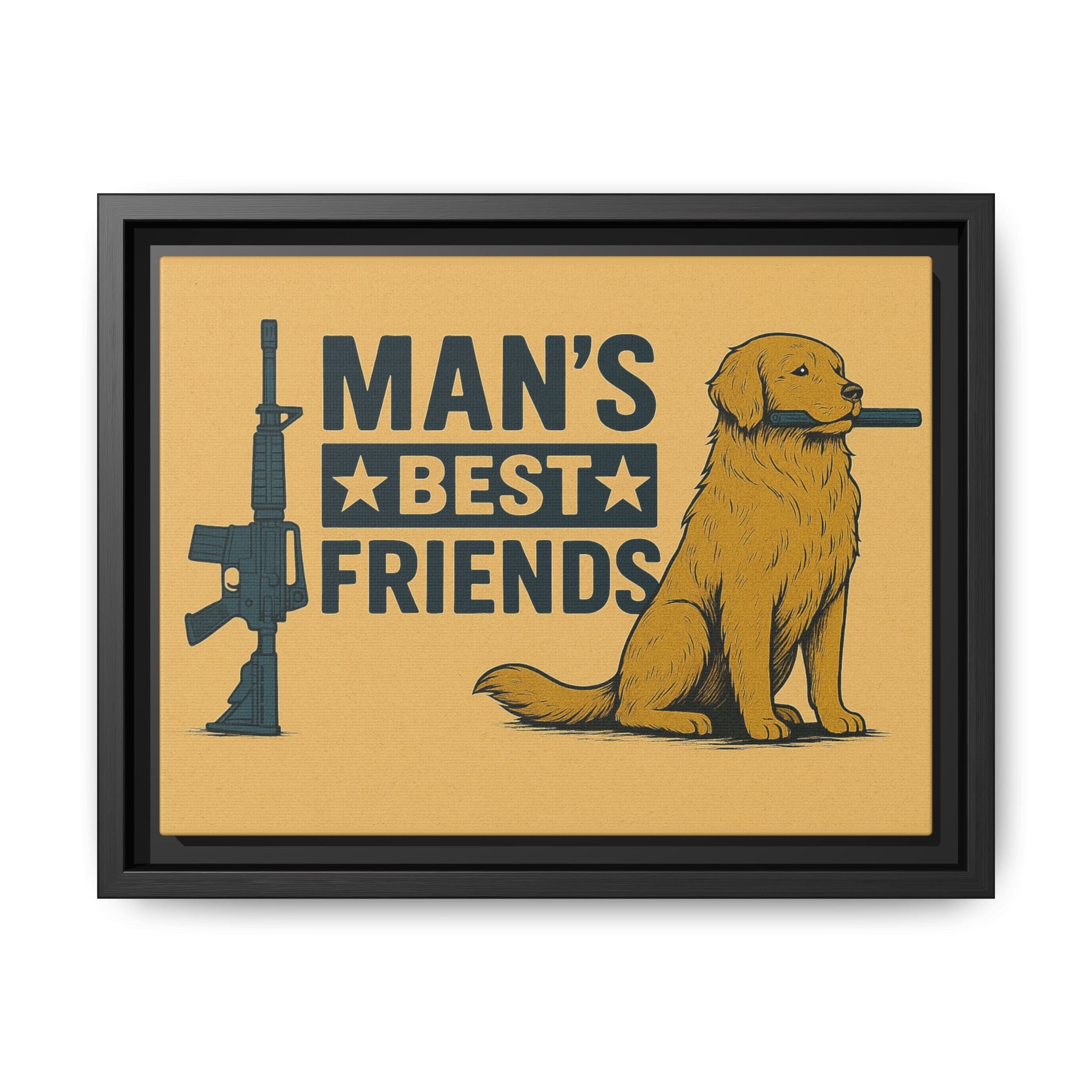 Man’s Best Friends – Framed Patriotic Matte Canvas