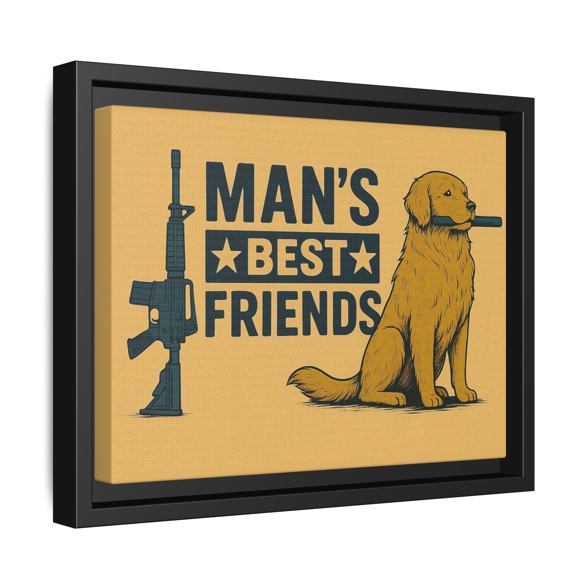Man’s Best Friends – Framed Patriotic Matte Canvas