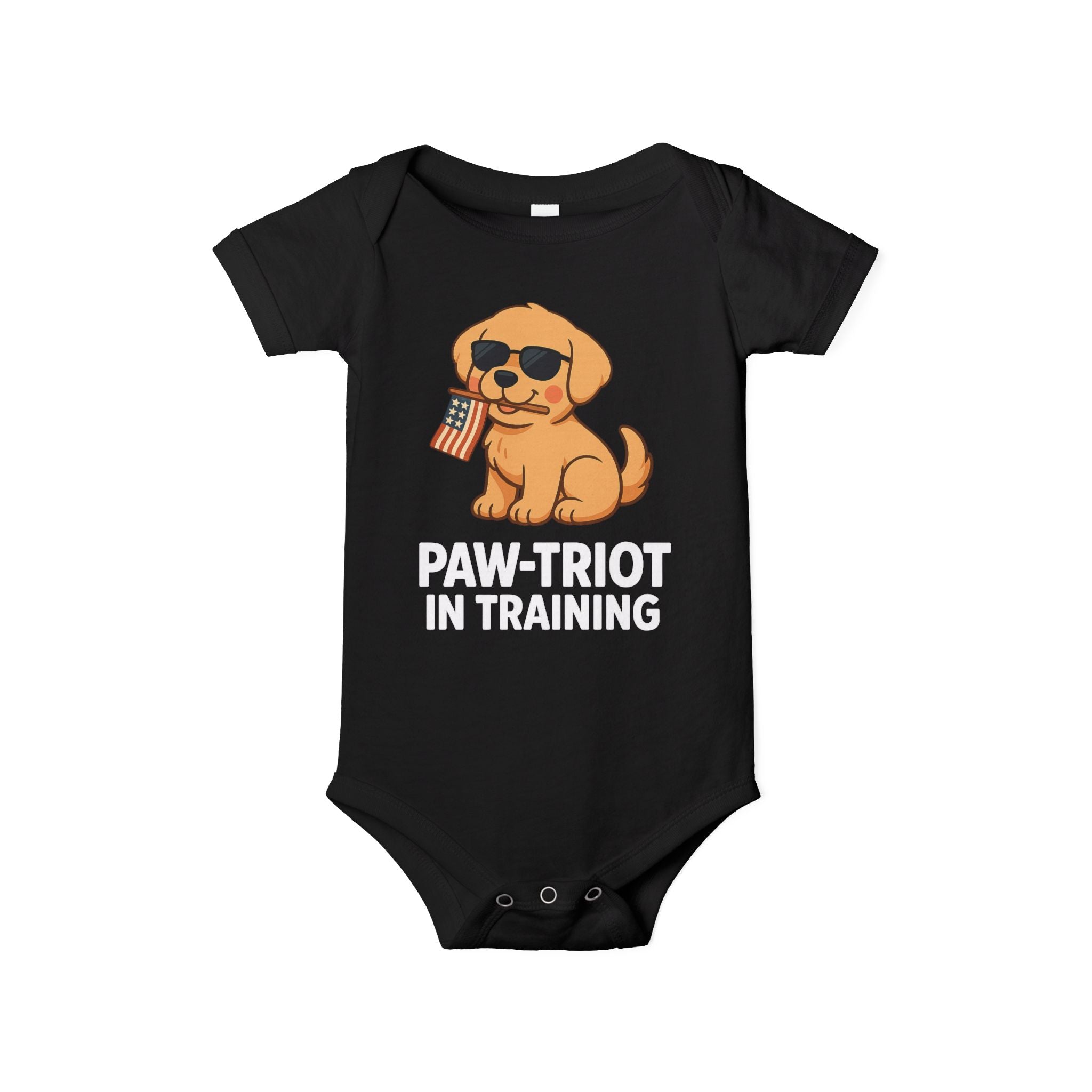 Paw-triot in Training – Baby Patriotic Onesie