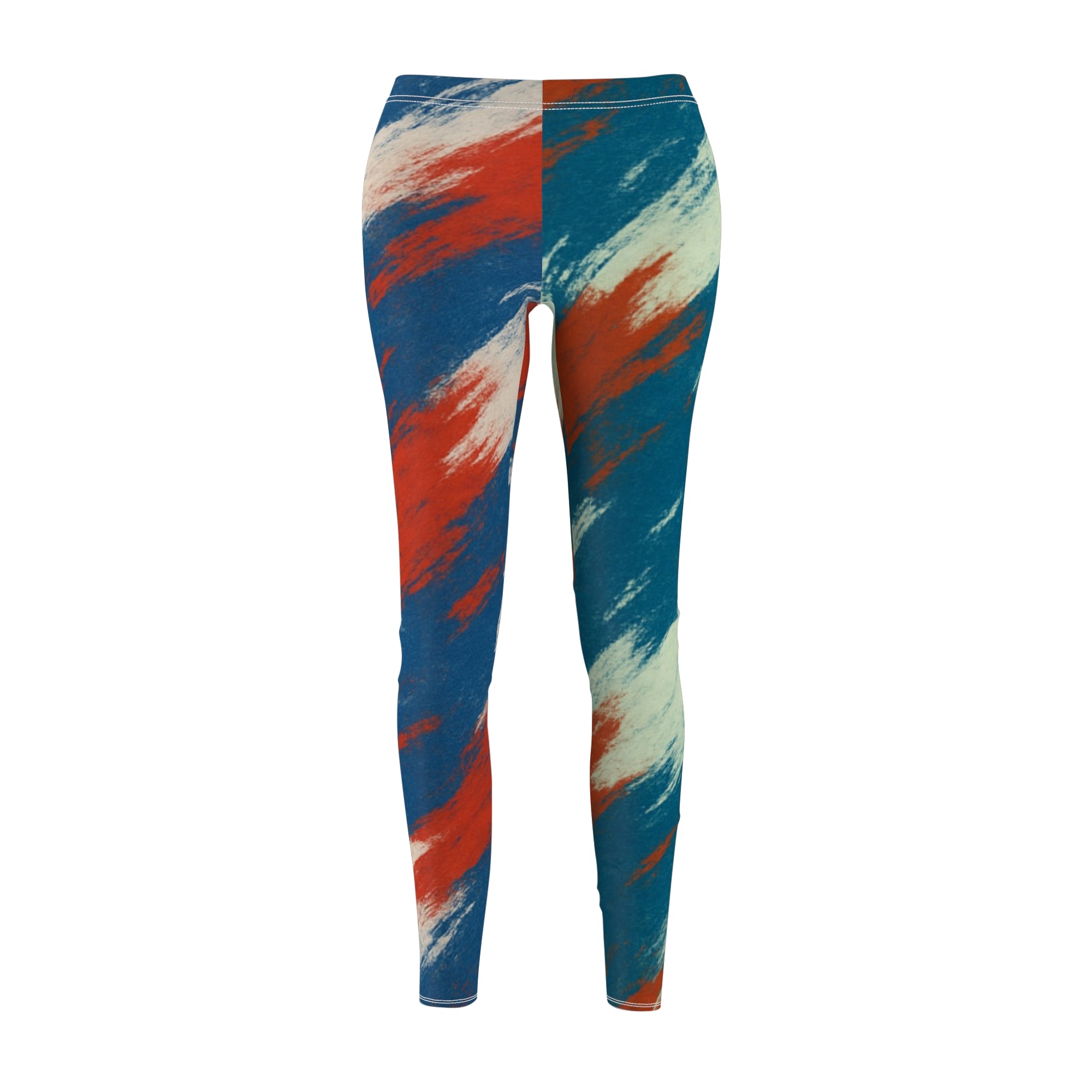 Liberty Streak – Women's Patriotic Brushstroke Leggings