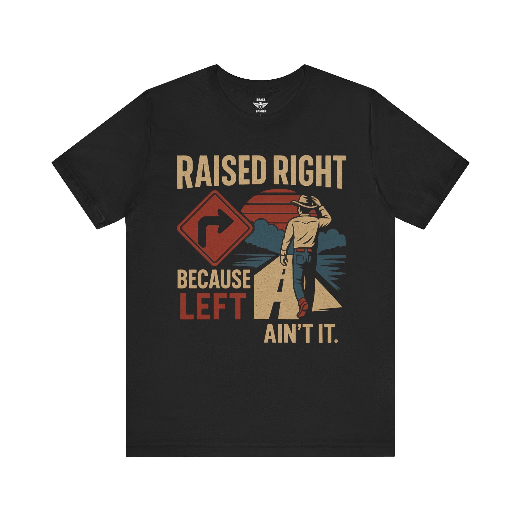 Raised Right – Conservative Cowboy Tee